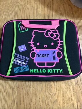 Hello Kitty Black Pink Green Neoprene Tablet Sleeve
